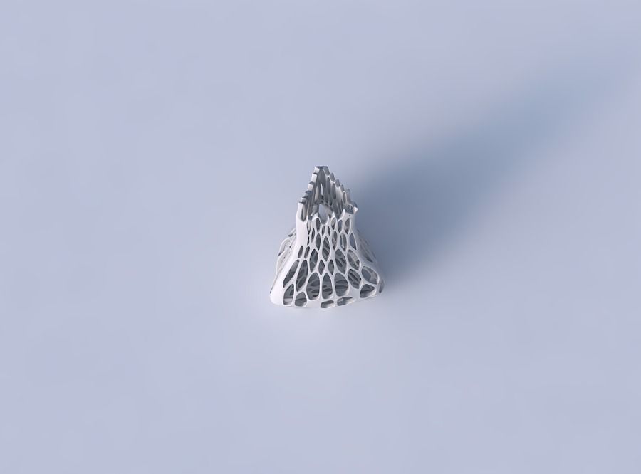 Vase puffy triangle with cracked organic lattice 3D print model_2