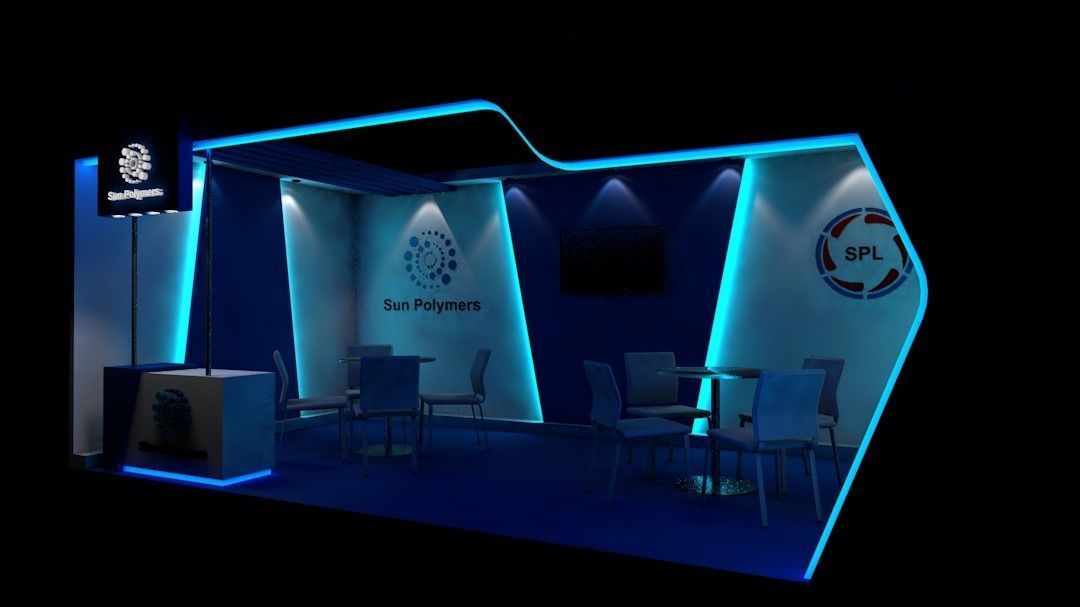 Exhibition stall 3m x 6m size 3D model_3