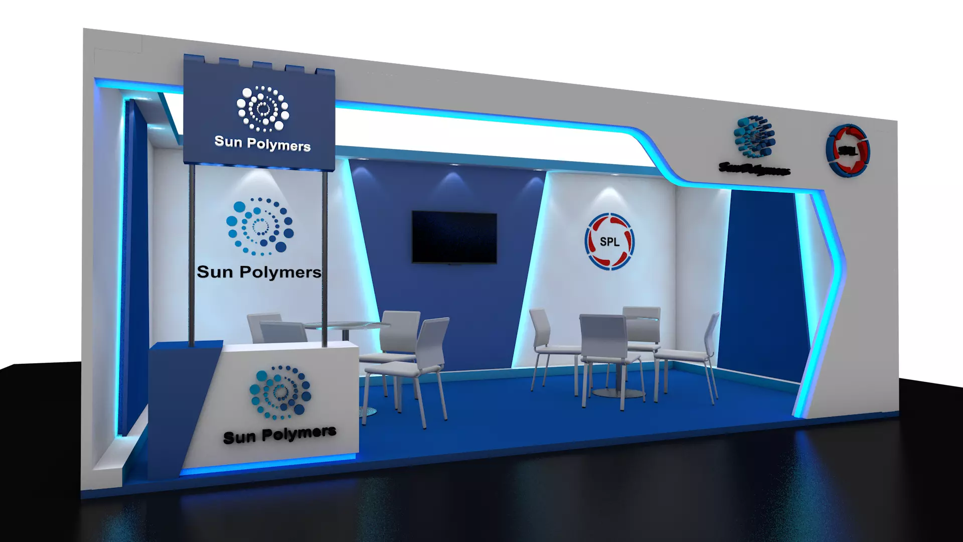 Exhibition stall 3m x 6m size 3D model_0