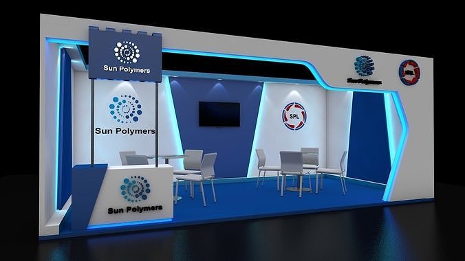 Exhibition stall 3m x 6m size 3D model