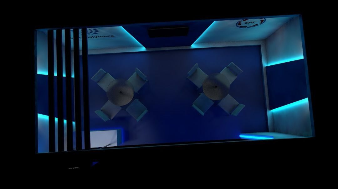 Exhibition stall 3m x 6m size 3D model_2