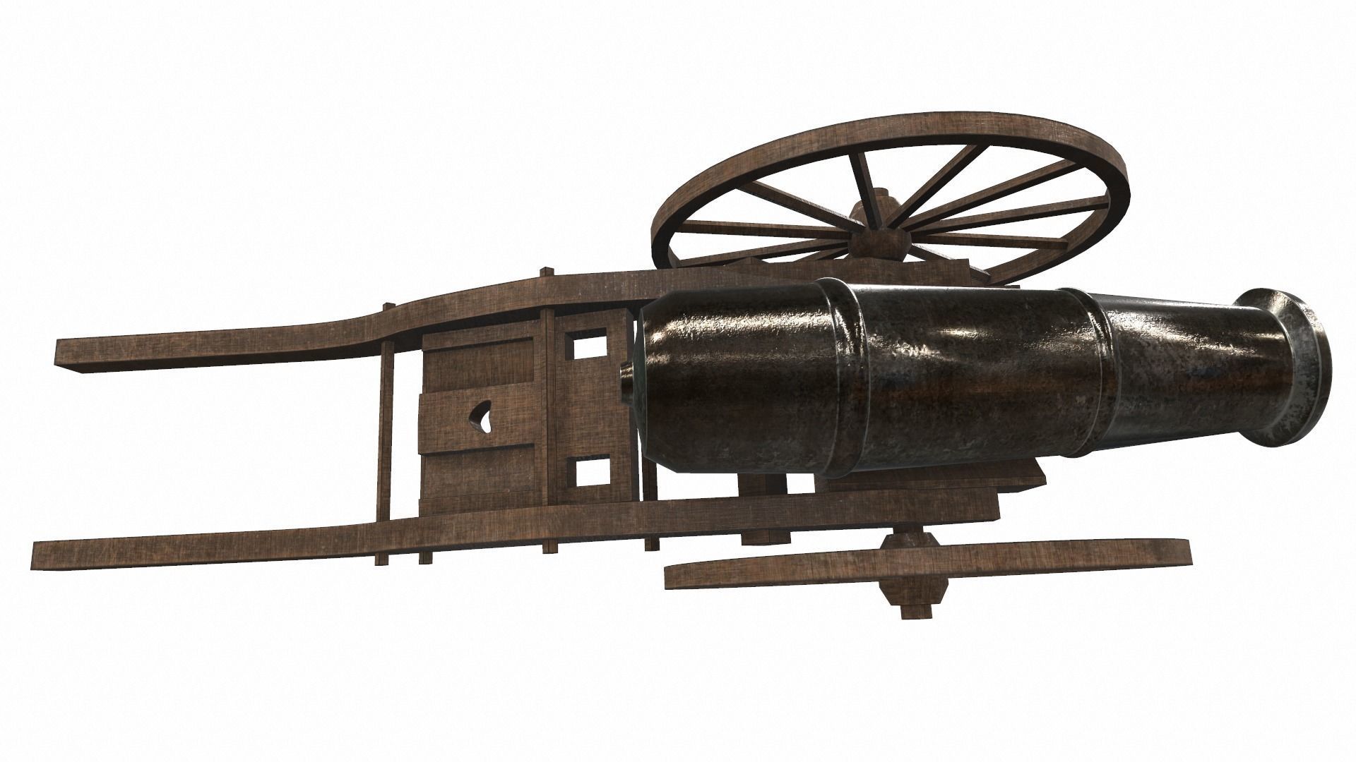 Cannon 3 old 3D model_4