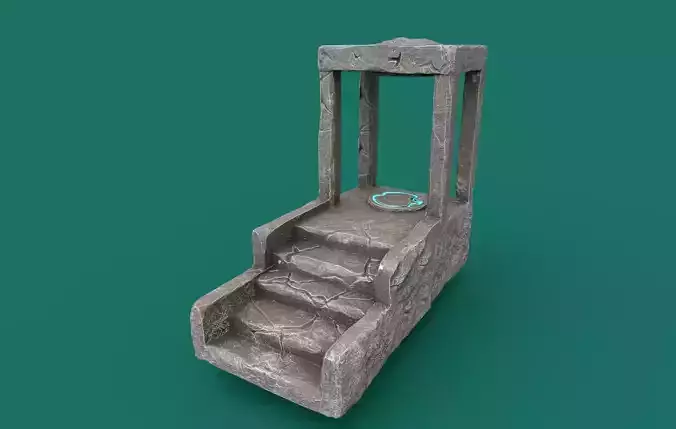 Portal PBR stone staircase with steps Low-poly 3D model