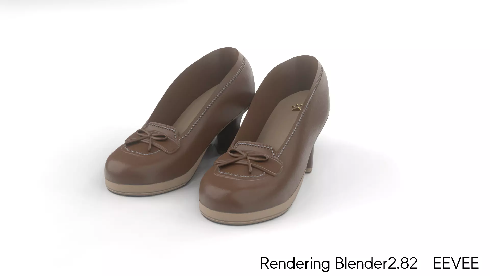 HighHeelPennyLoafers pair of shoes Low-poly 3D model_0