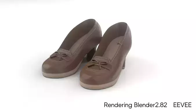 HighHeelPennyLoafers pair of shoes Low-poly 3D model
