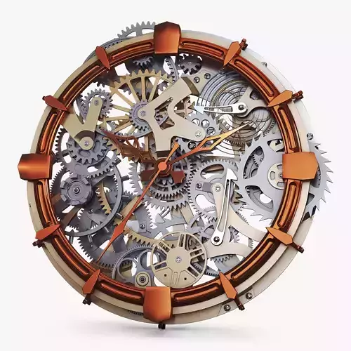 Clock Mechanism With Gears v 2 3D model