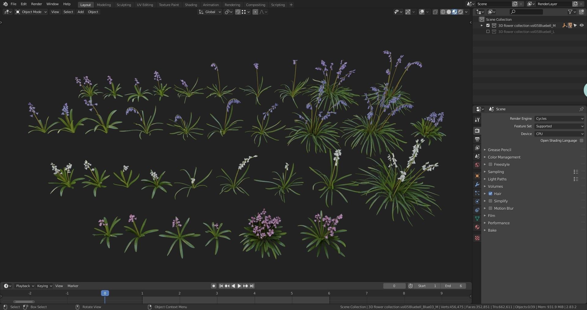 Bluebell Pack vol05 Low-poly 3D model_7