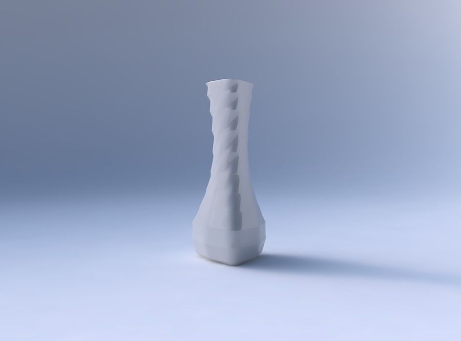 Vase puffy triangle with curved horizontal sections 3D print model_4