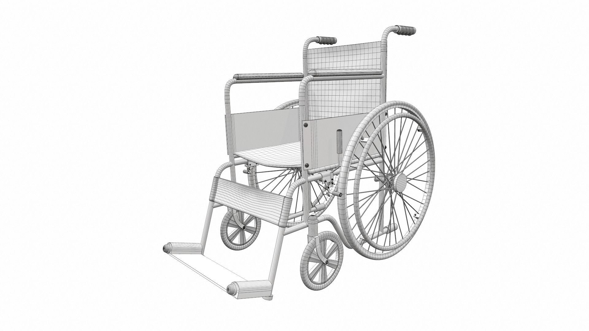 Wheelchair 4 3D model_12