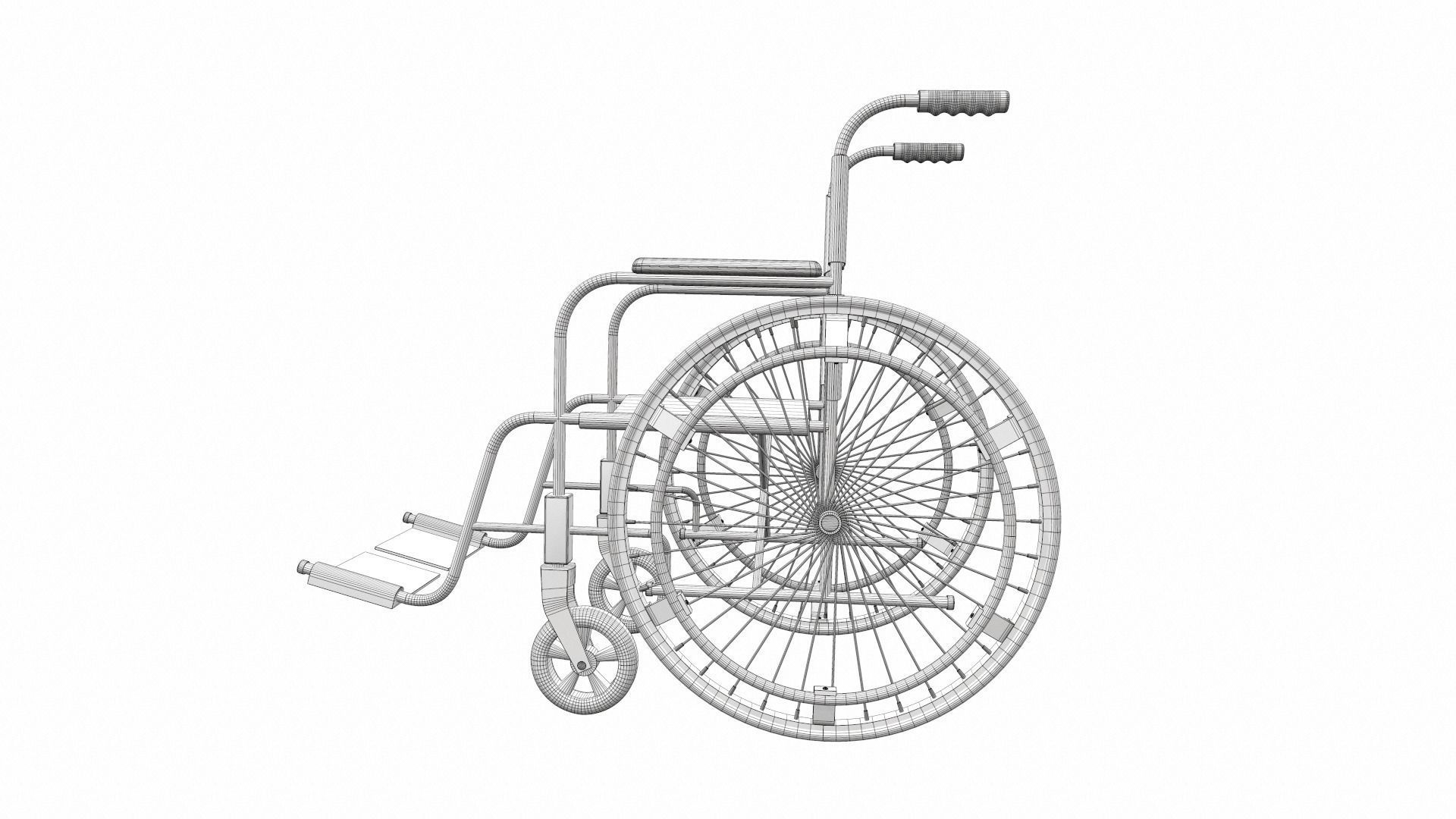 Wheelchair 5 old 3D model_11