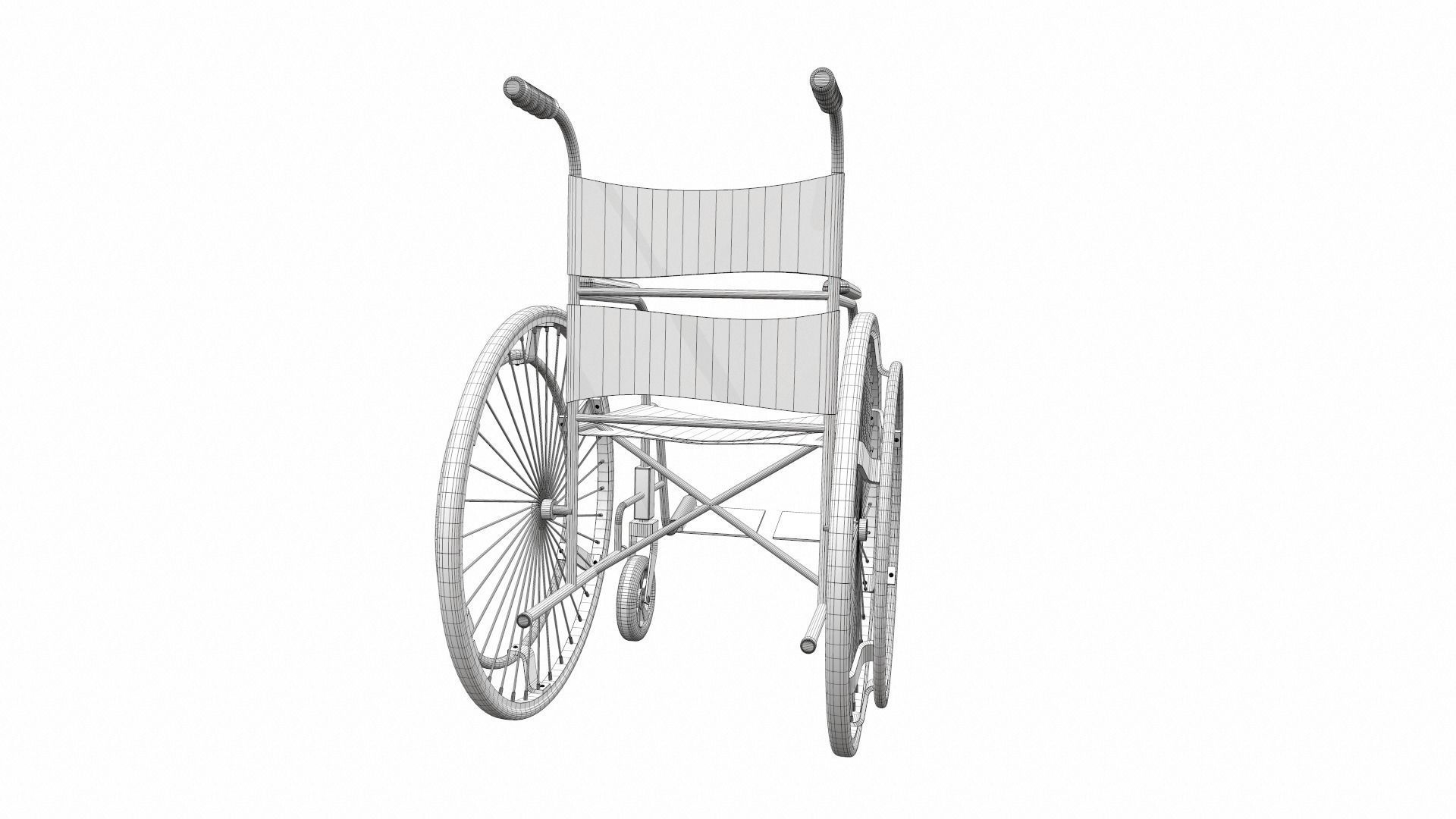 Wheelchair 5 old 3D model_12