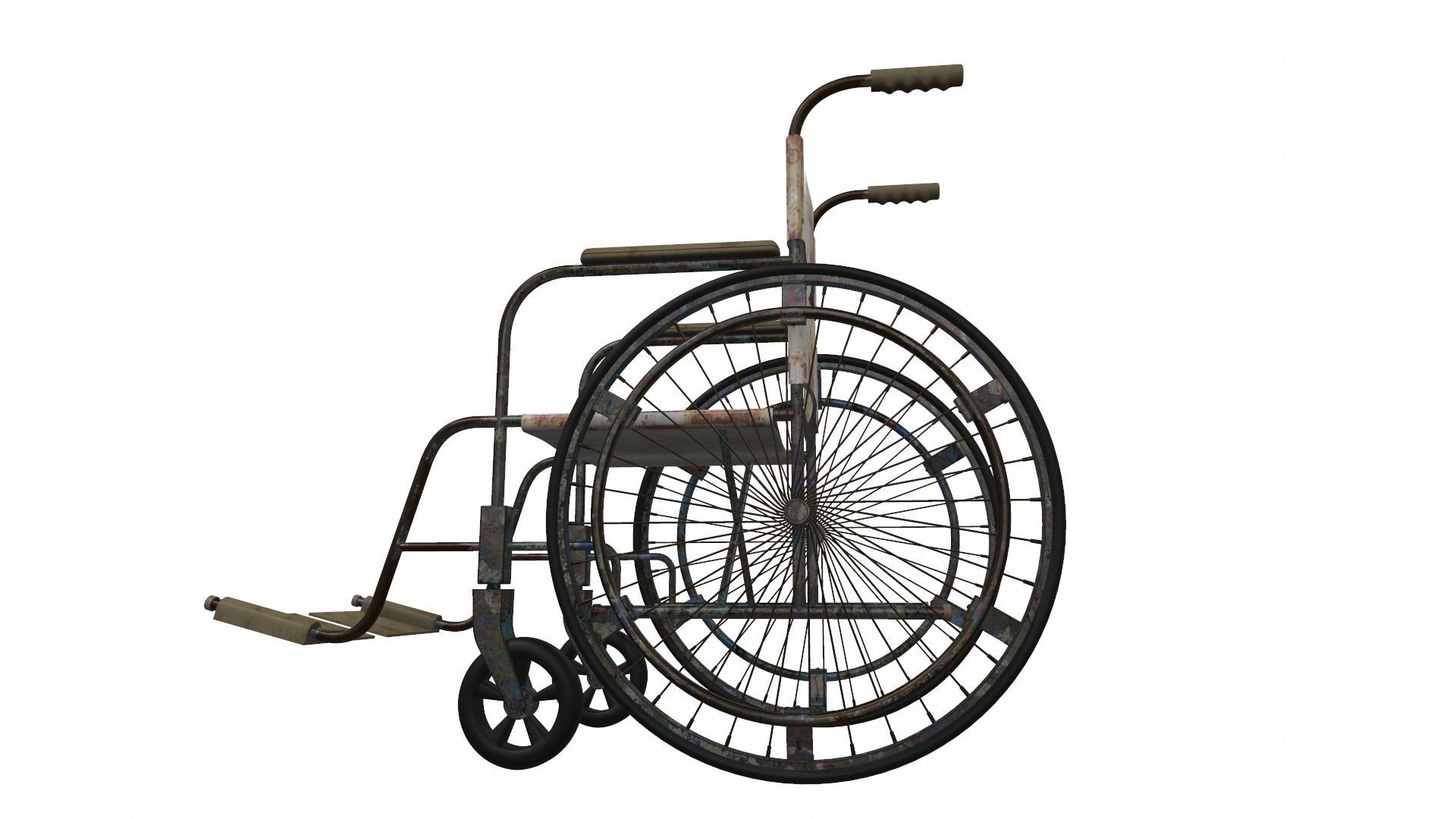 Wheelchair 5 old 3D model_2