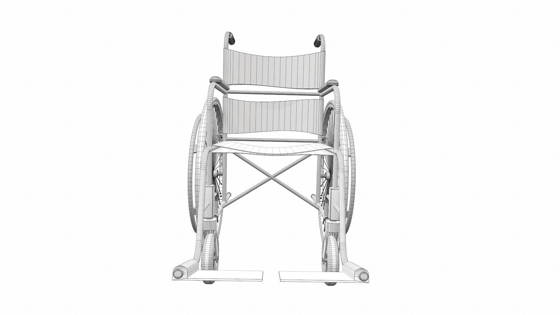 Wheelchair 5 old 3D model_10