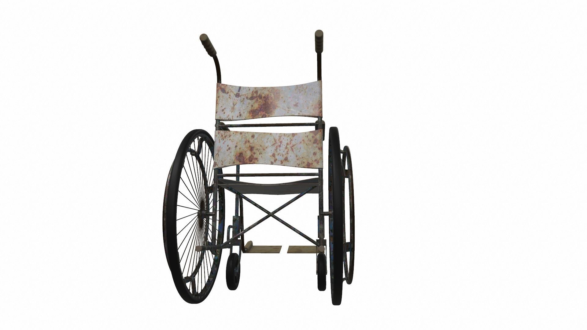Wheelchair 5 old 3D model_3