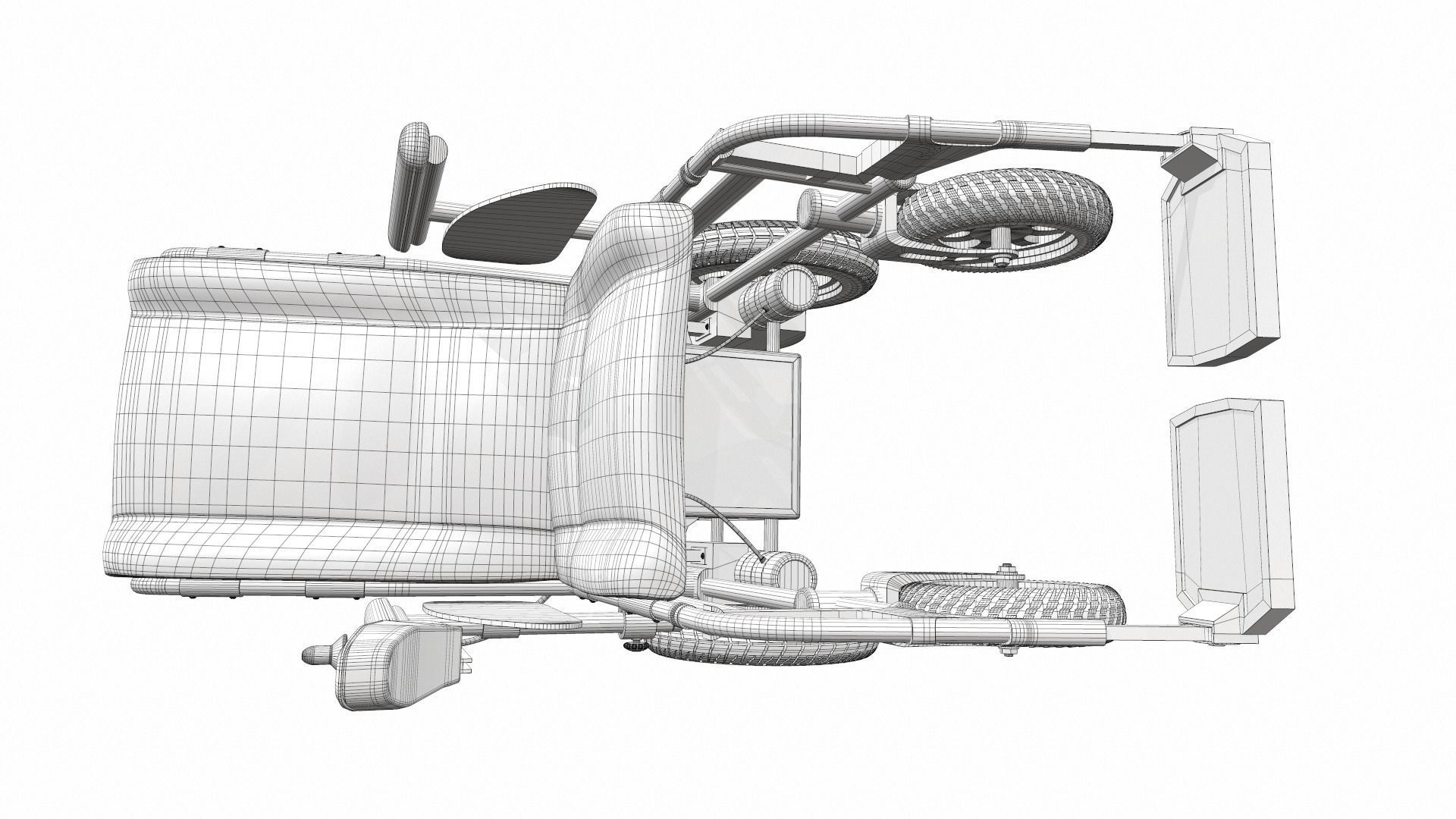 Electric wheelchair 2 3D model_16