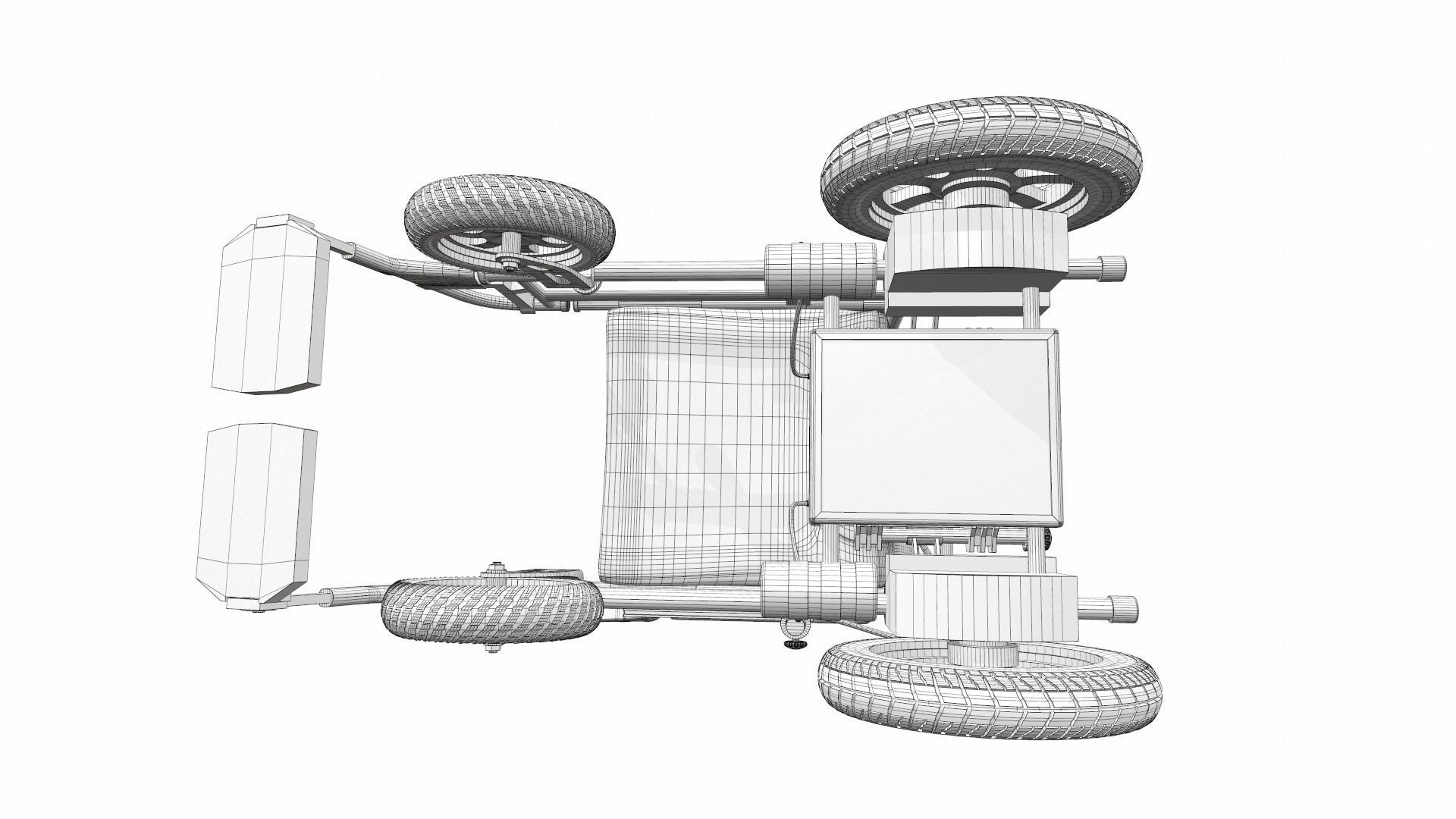 Electric wheelchair 2 3D model_17