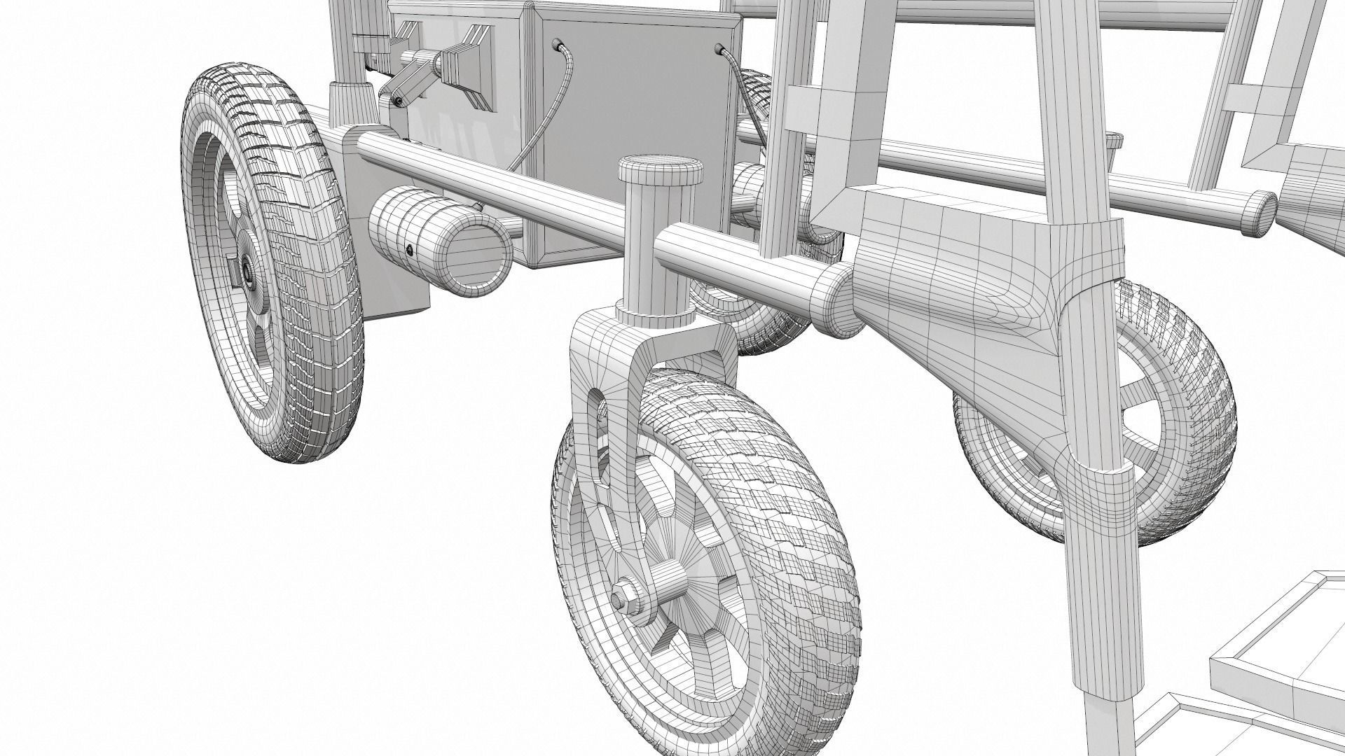 Electric wheelchair 2 3D model_20