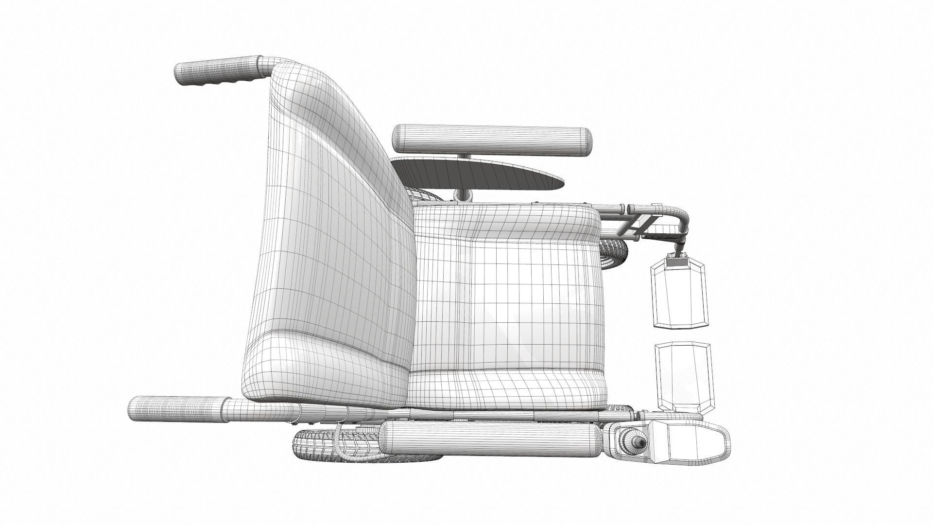 Electric wheelchair 2 3D model_15