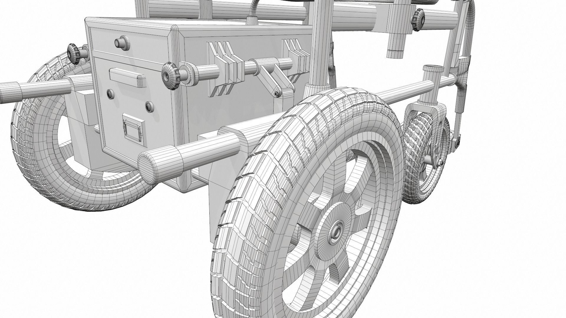 Electric wheelchair 2 3D model_19