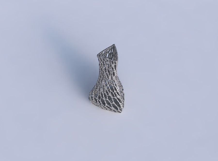 Vase puffy triangle with dense organic lattice 2 3D print model_6