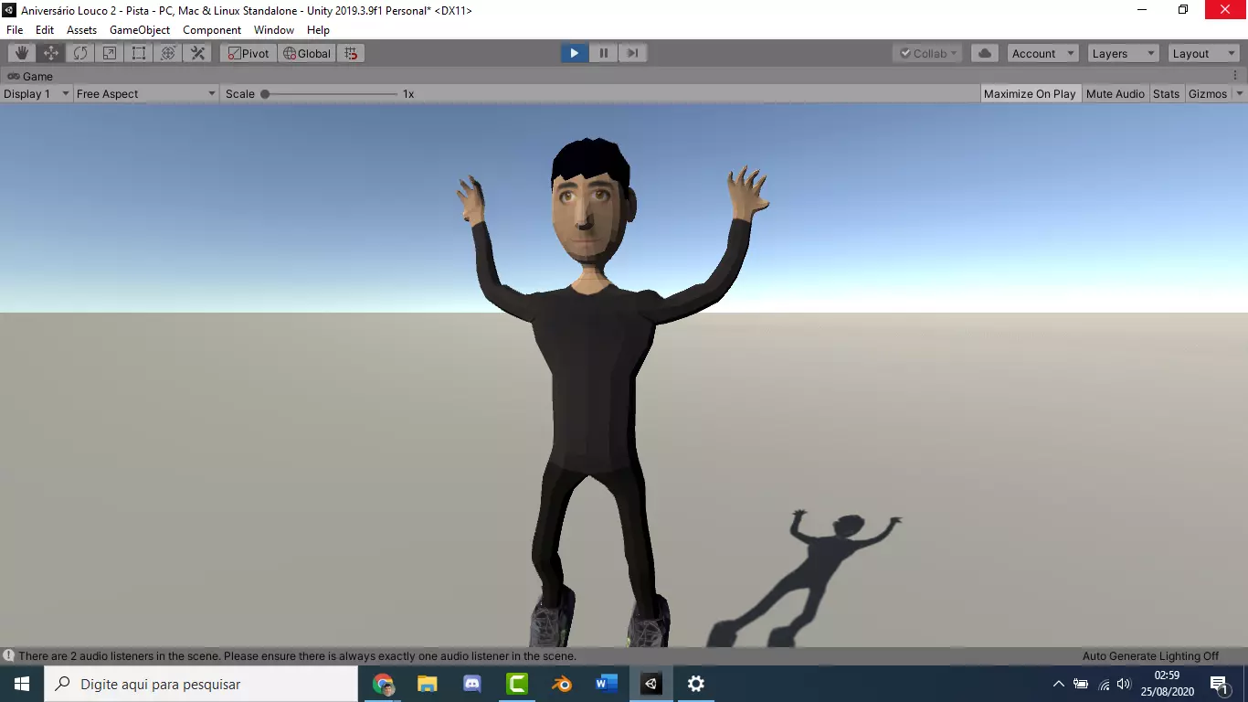 Simple man human model Low-poly 3D model_0
