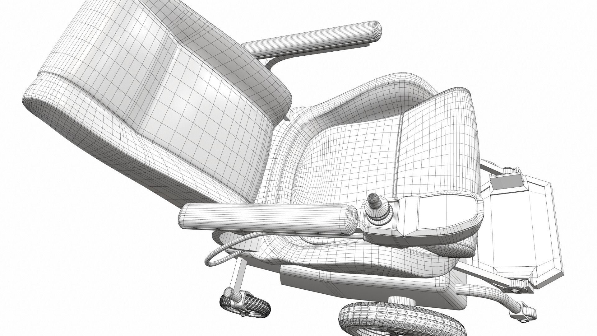 Electric wheelchair 5 3D model_17