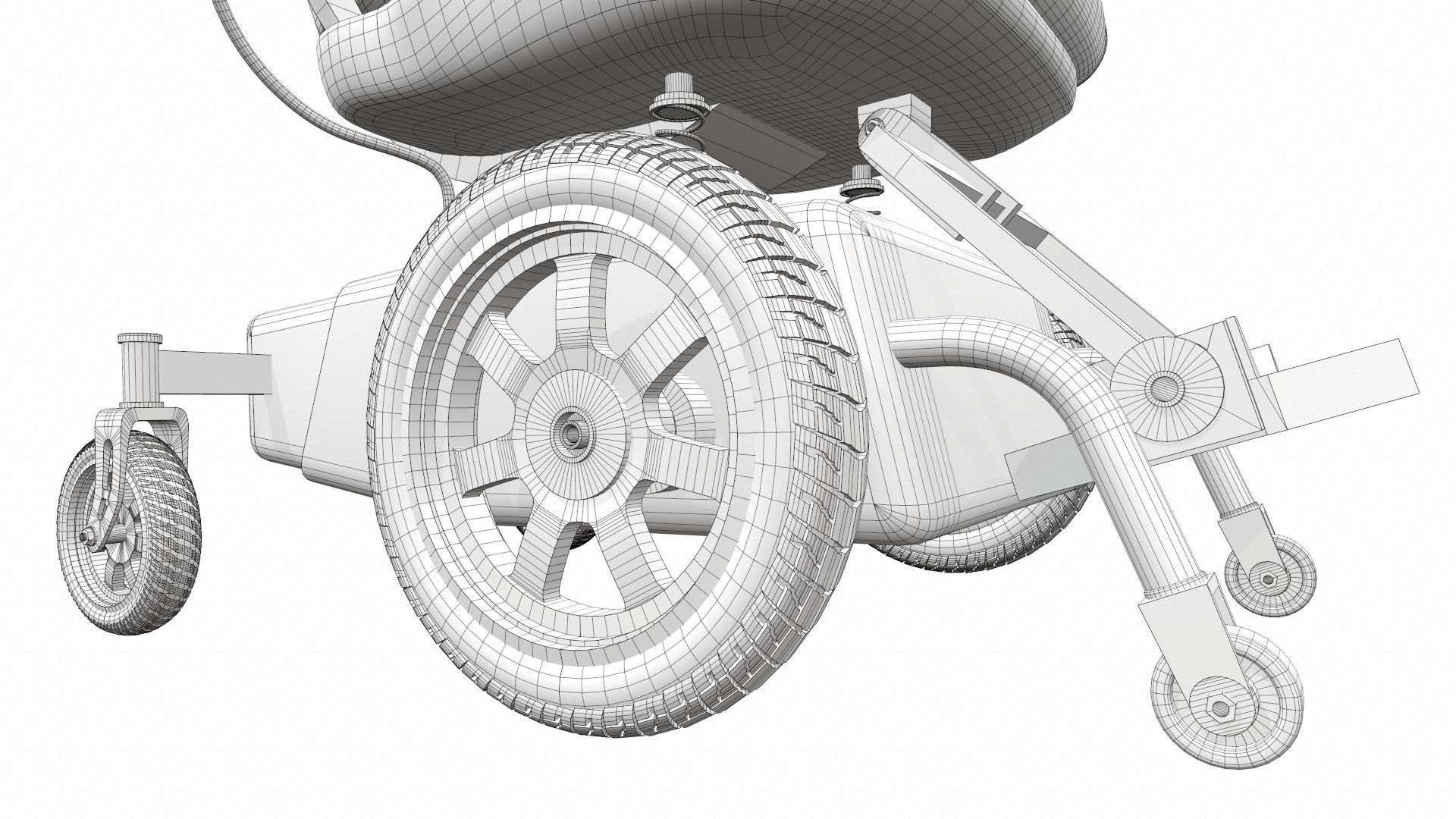 Electric wheelchair 5 3D model_16