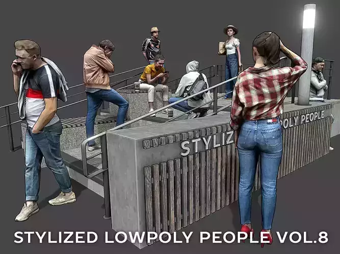 Stylized Lowpoly People Casual Pack Volume 8 Low-poly 3D model