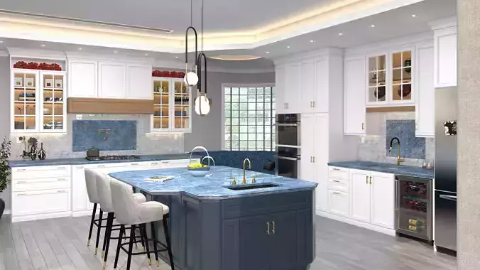 kitchen with cabinets and counter tops