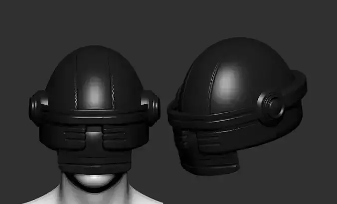 helmet high poly sculpt 3d printable ver 7 3D model