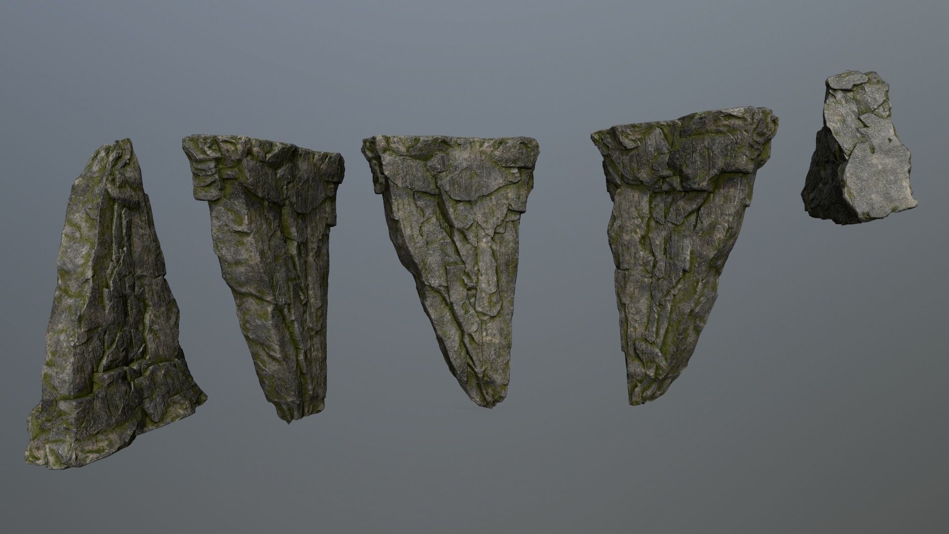 cliff rocks Low-poly 3D model_13