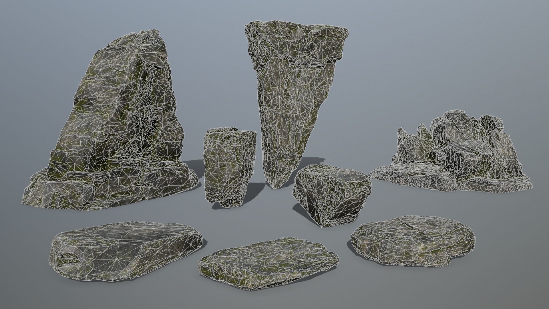 cliff rocks Low-poly 3D model_19