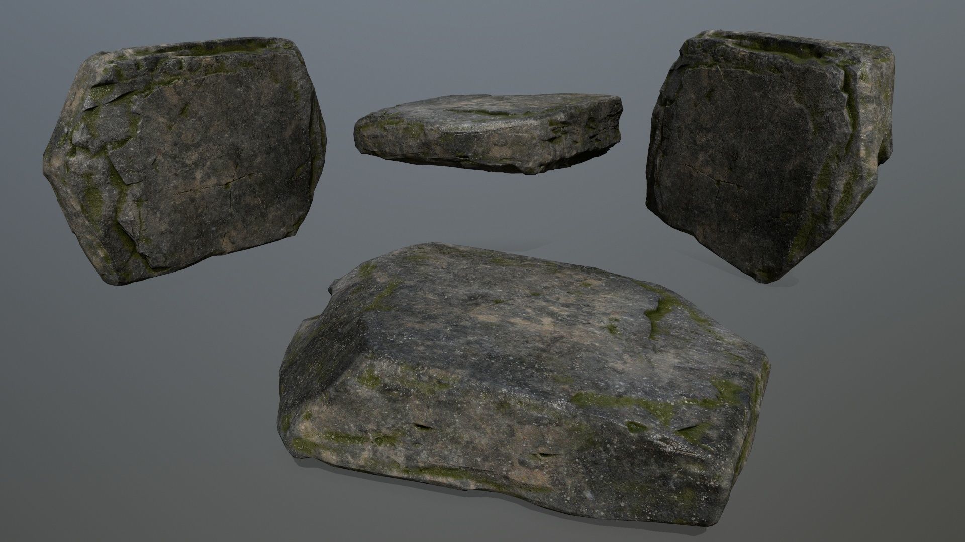 cliff rocks Low-poly 3D model_16