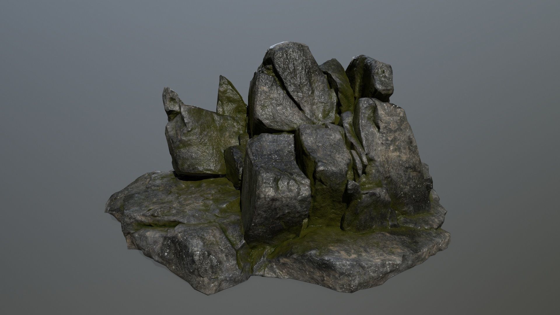 cliff rocks Low-poly 3D model_10