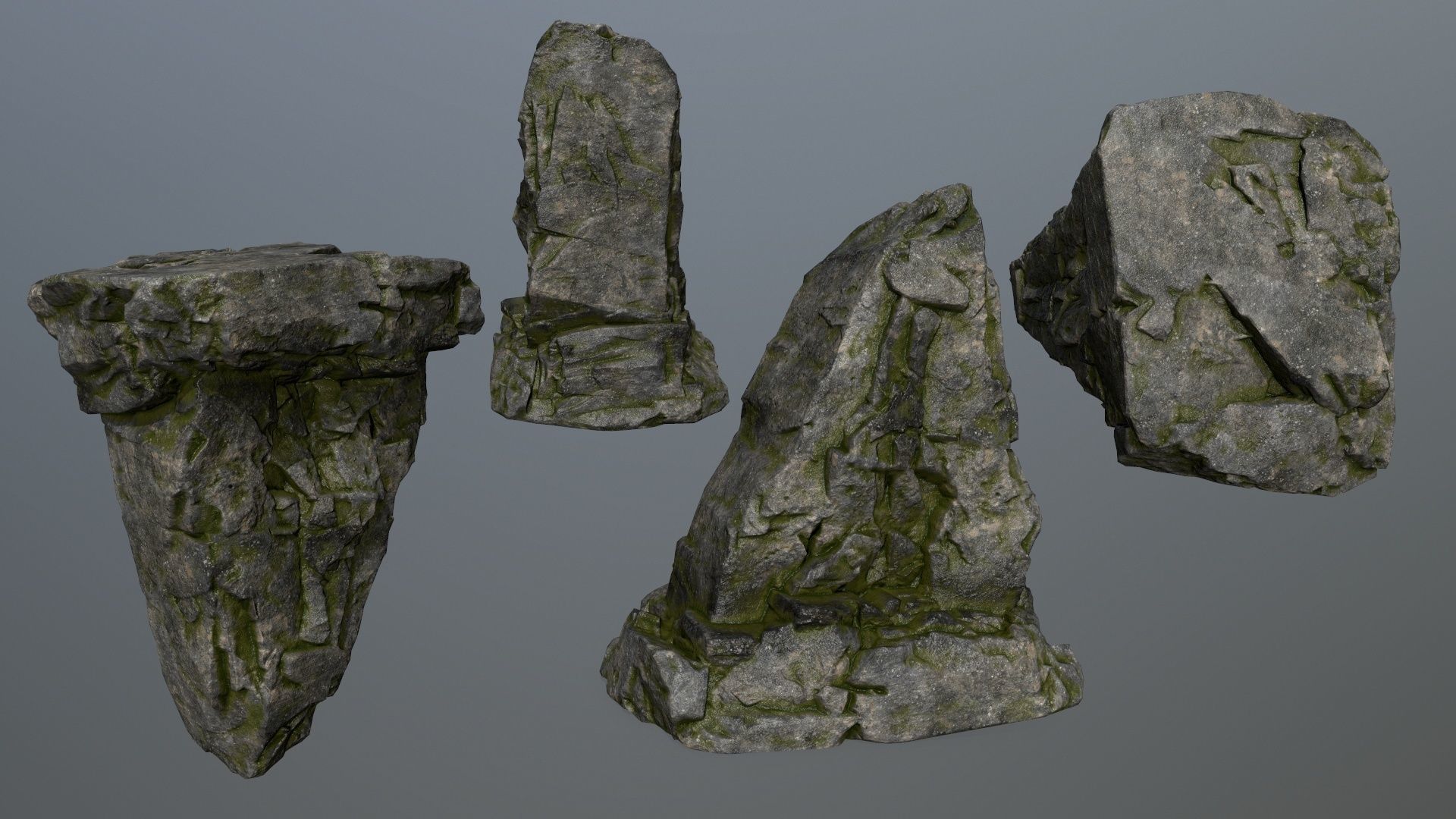 cliff rocks Low-poly 3D model_12
