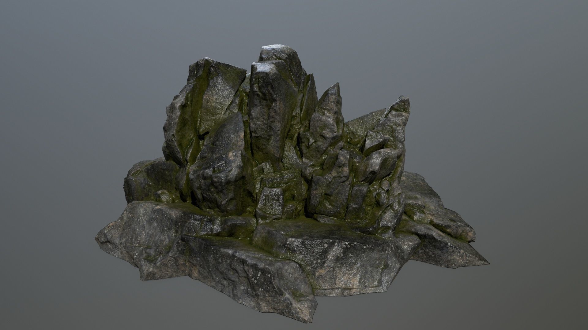 cliff rocks Low-poly 3D model_8