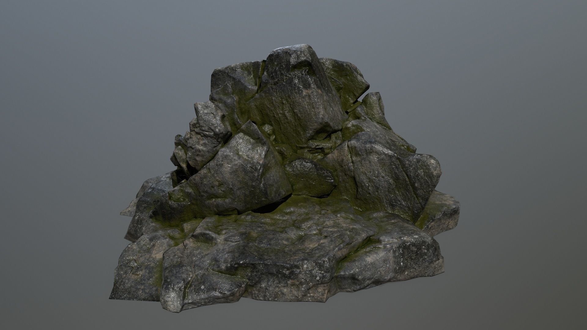 cliff rocks Low-poly 3D model_9