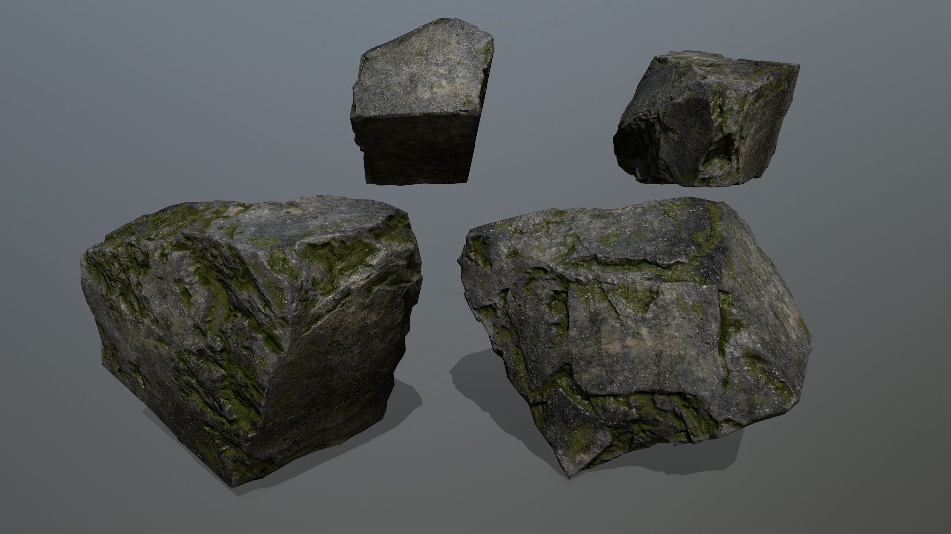 cliff rocks Low-poly 3D model_17