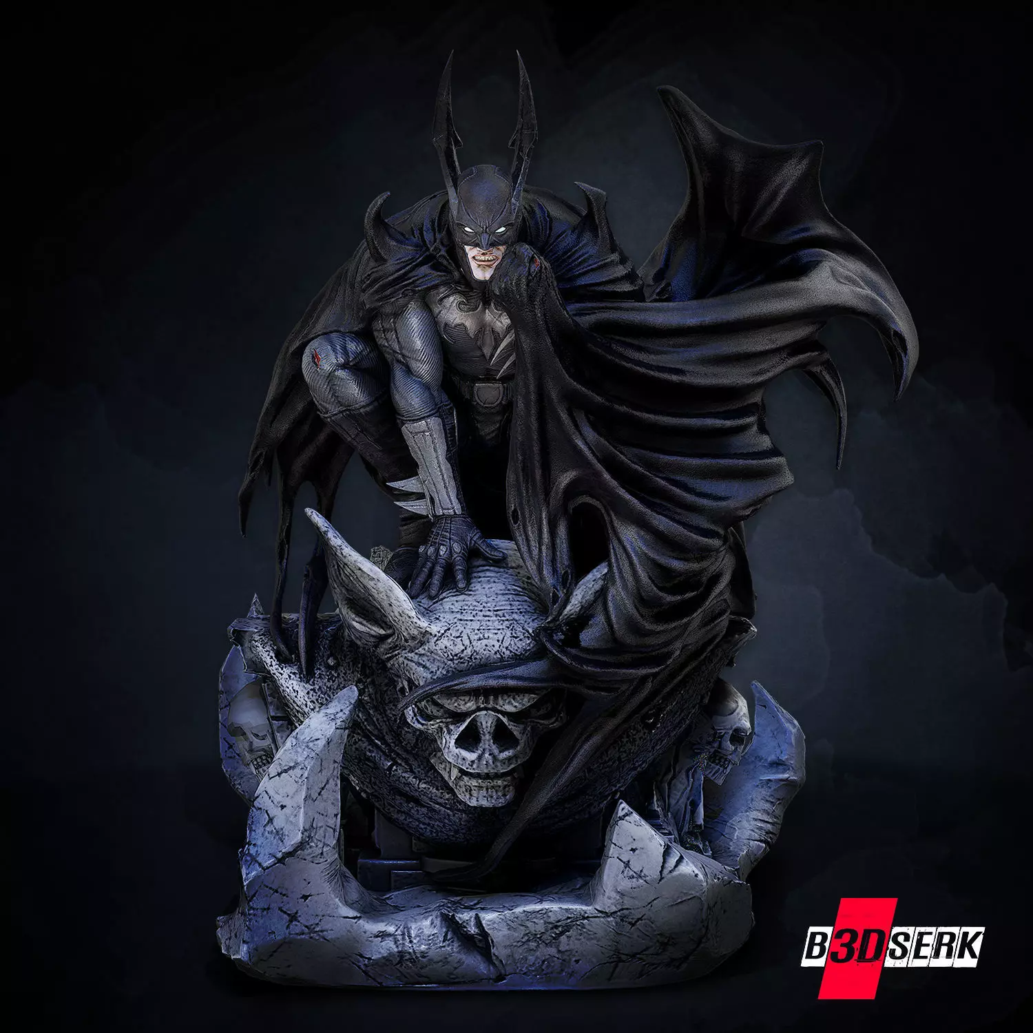 Batman 3d sculpture by B3DSERK Studios FREE Free 3D print model
