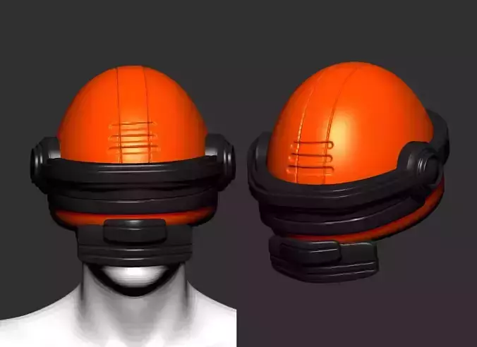 helmet high poly sculpt 3d printable ver 7 3D model