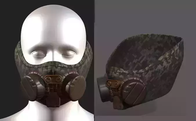 Gas mask helmet scifi fantasy armor hats military Low-poly 