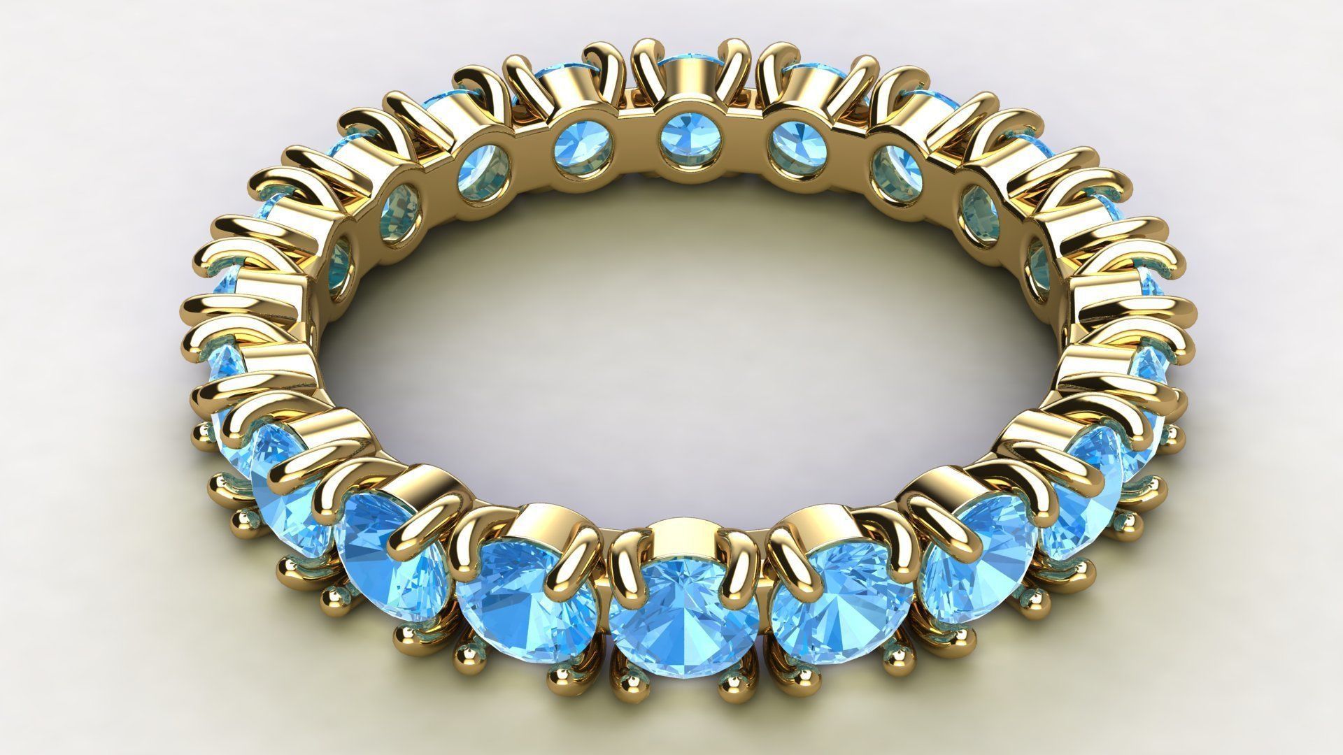 3 mm Round Gems Ring 3D print model_10