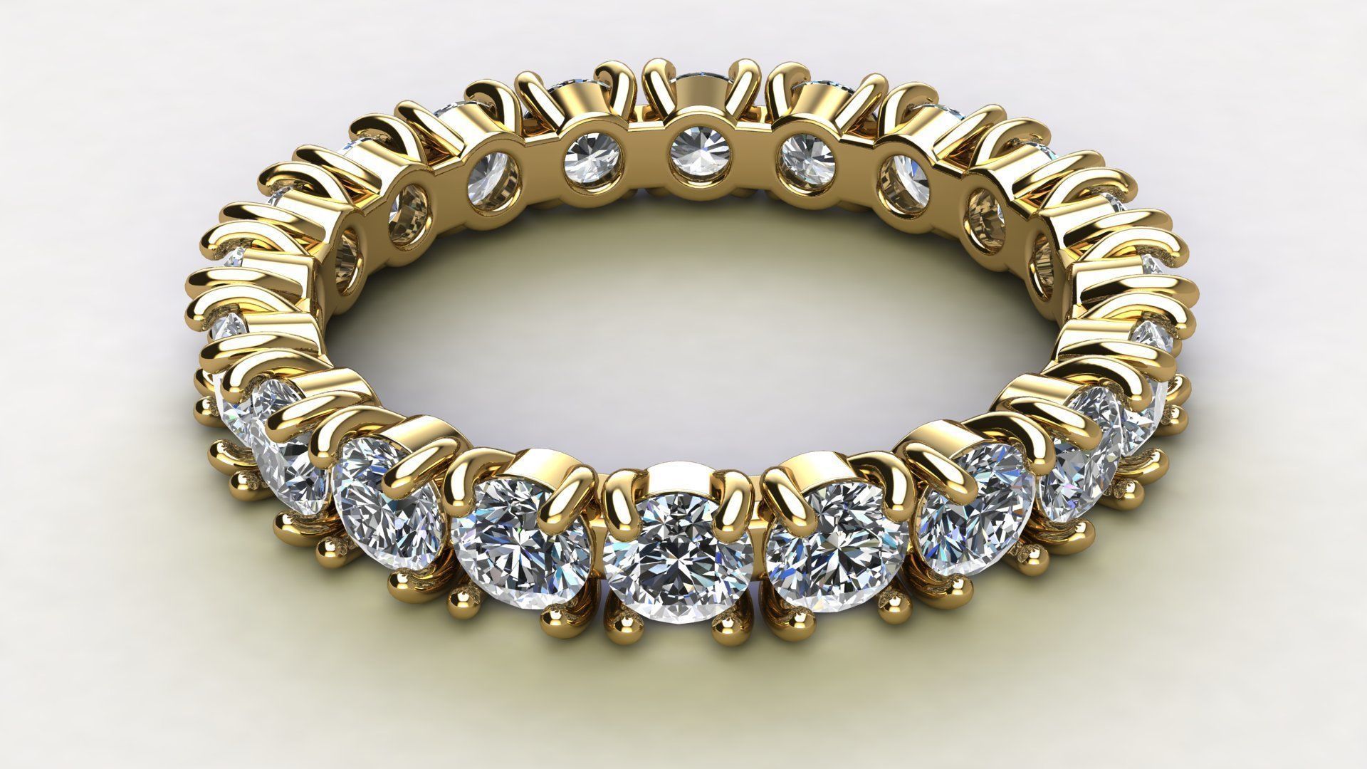 3 mm Round Gems Ring 3D print model_2