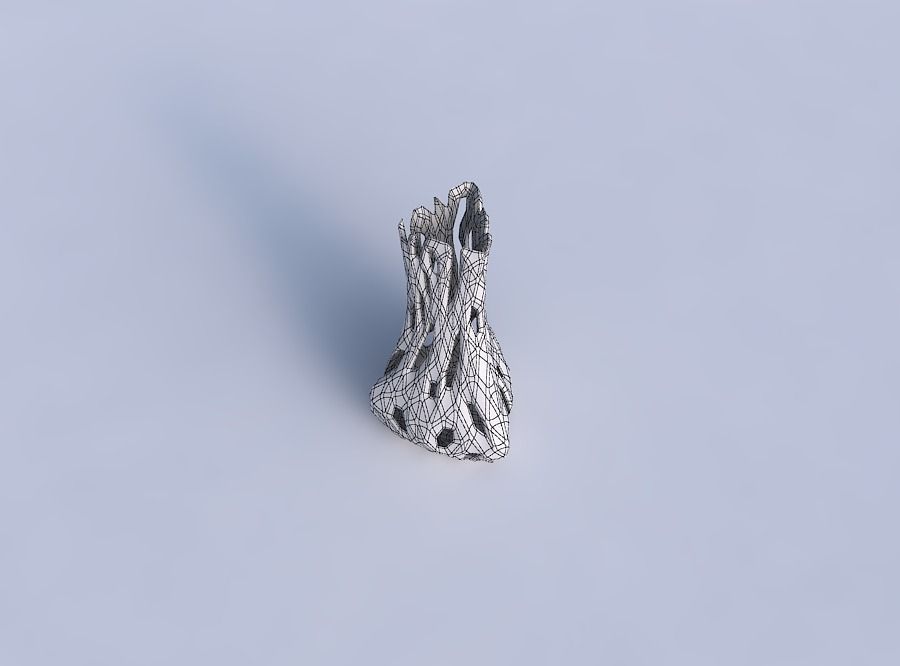 Vase puffy triangle with faceted cuts 3D print model_6