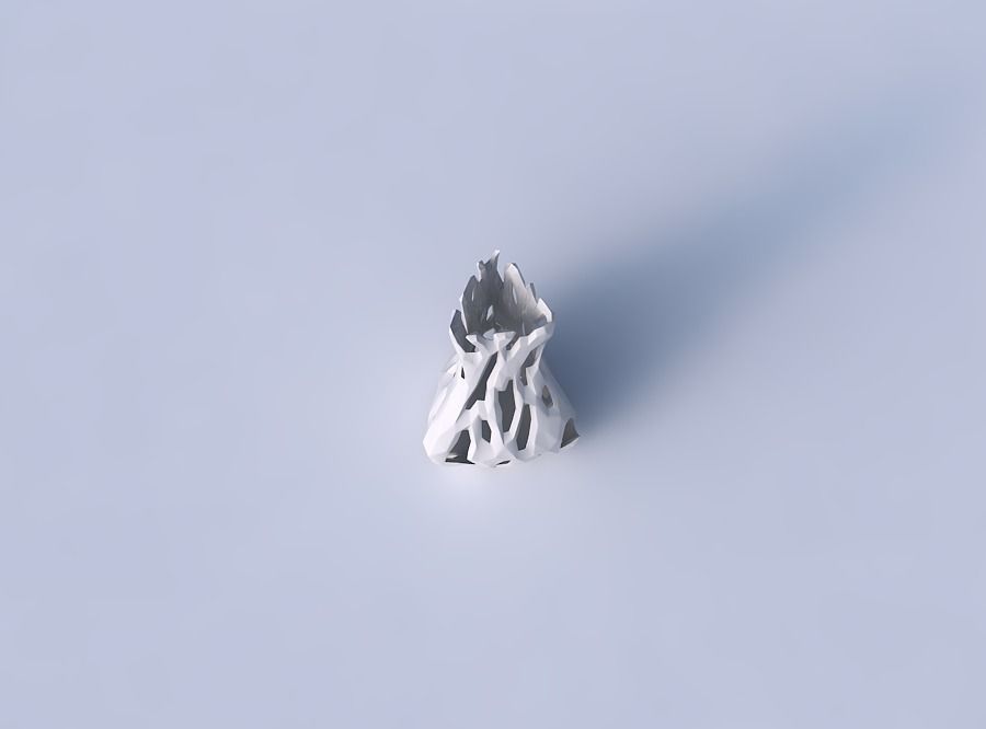 Vase puffy triangle with faceted cuts 3D print model_2