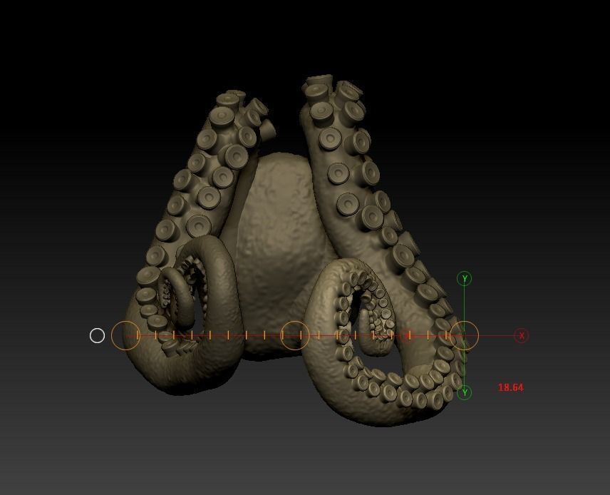 Lovecraft Tentacles Creature Holder 3D print model_20