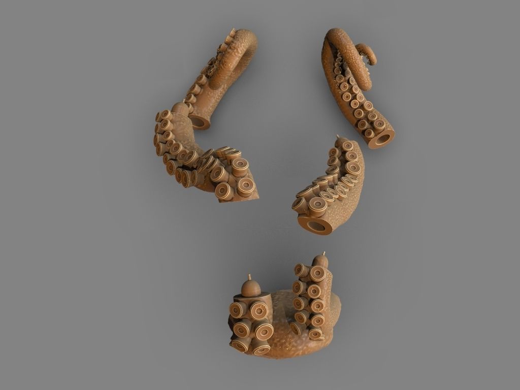 Lovecraft Tentacles Creature Holder 3D print model_11