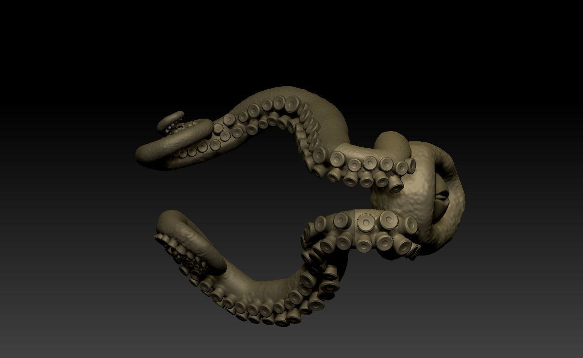 Lovecraft Tentacles Creature Holder 3D print model_28