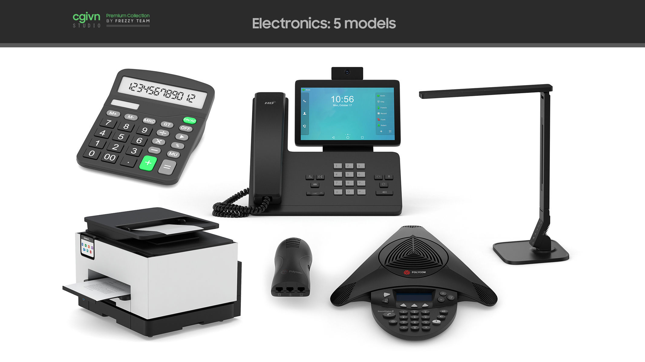 116 Office Equipment Collection 3D model_2