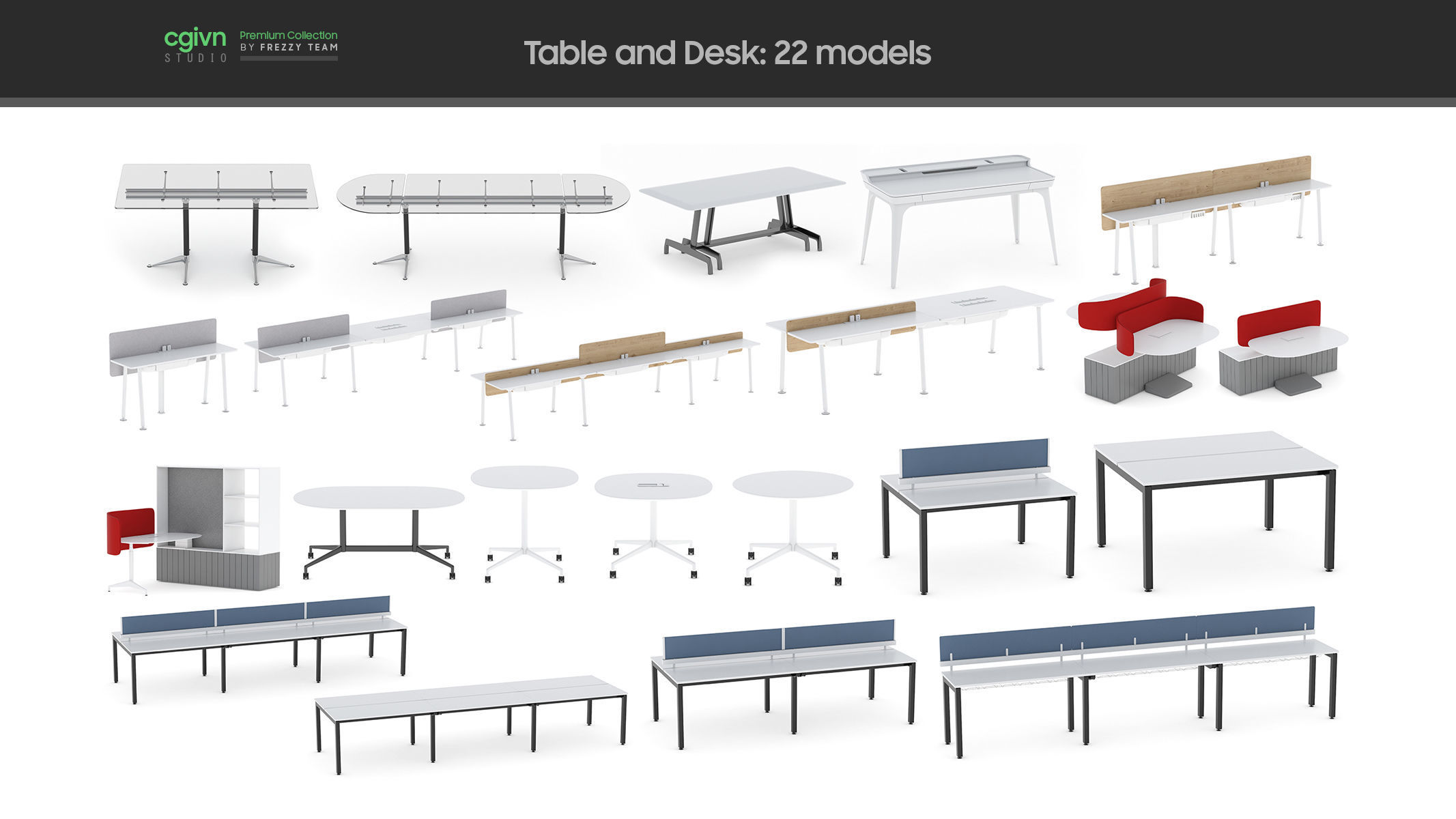 116 Office Equipment Collection 3D model_10